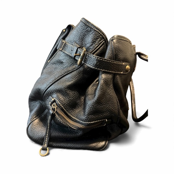 J. Crew Collection Brown Leather Shoulder Bag with Gold/Brass Accents - Picture 3 of 8